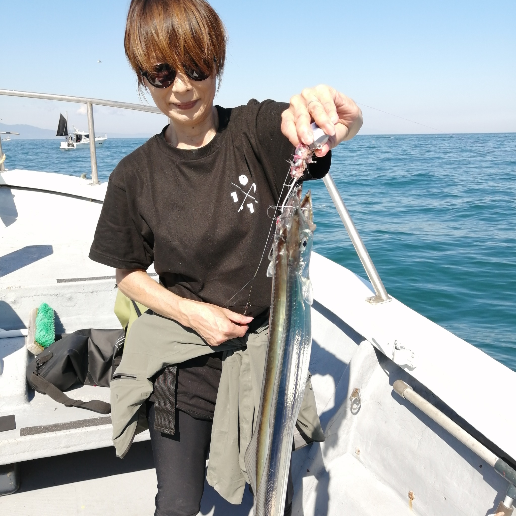 1091丸(忠岡)で釣れた[{'name': 'タチウオ', 'stat': '最大109cm · ５０匹'}]109cm